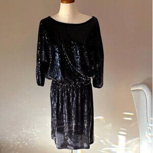 Karen Kane Black Sequin Dress Size L